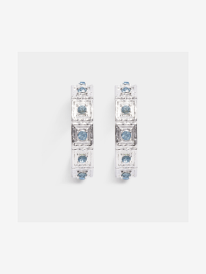 Athena Diamante Stone Hoop Earrings - Jewellery