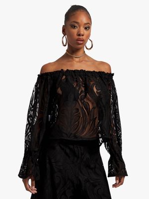 Luella Off Shoulder Lace Blouse