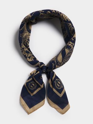 Fabiani Men's Navy City Scape Neck Scarf