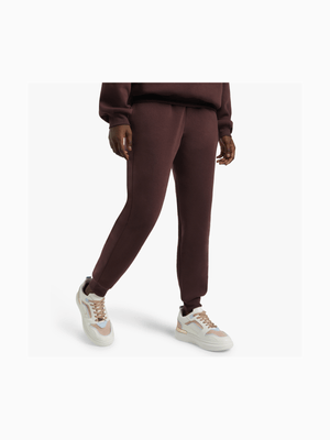 Women's Dark Brown Fleece Jogger