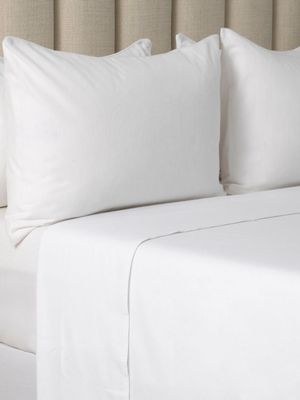 Cotton Winter Bedding Flat Sheet White