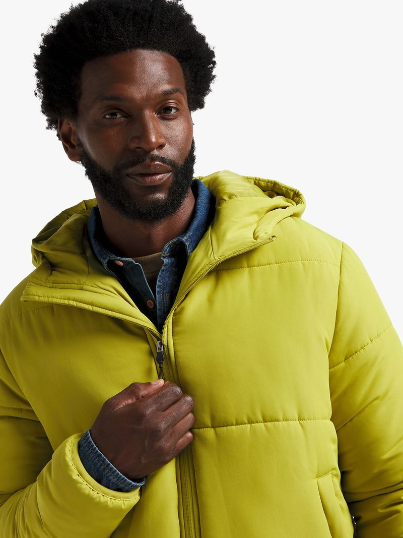 Lime green puffer jacket mens best sale