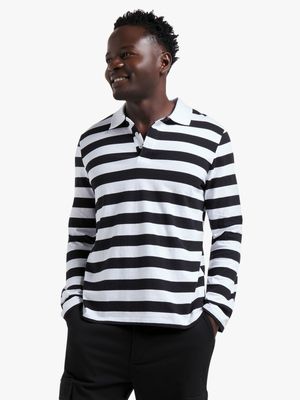 Jet Men's Black White Stripe Golfer