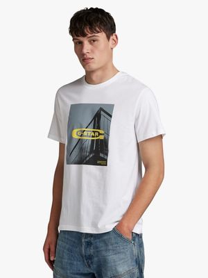 G-Star Men's Graphic White T-Shirt