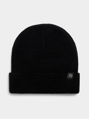 Ts Black Cuffed Beanie