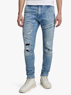 G-Star Men's Rackam 3D Skinny Sun Faded Blue Jeans