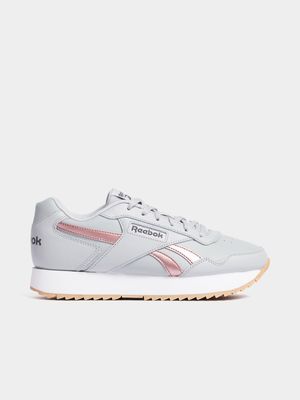 Womens Reebok Glide Ripple Double Grey/Rose Gold Sneakers