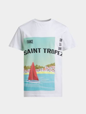 Jet Older Boys White Saint Tropez Beach T-Shirt