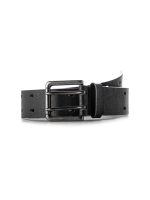 MKM Black Double Prong Punch Out Belt