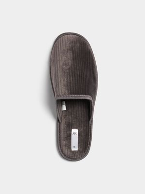 Jet Men's Grey Corduroy Mule Slippers