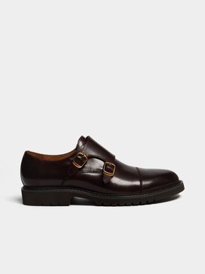 Fabiani Men's Oxblood Leather Monk Strap