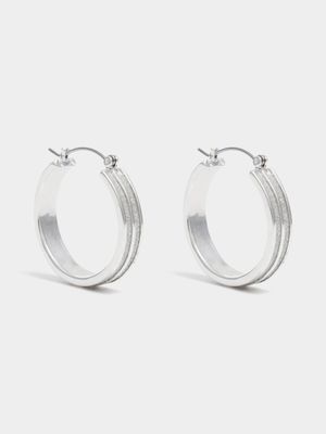 Double Row Glitter Hoop Earrings