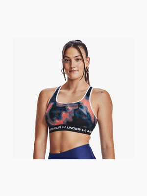 Womens Under Armour Crossback Medium Impact Coral Sports Bra