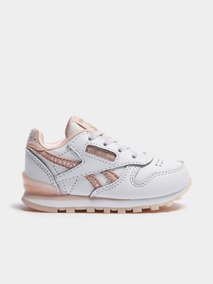 Reebok Toddler CL Leather White/Pink Sneaker