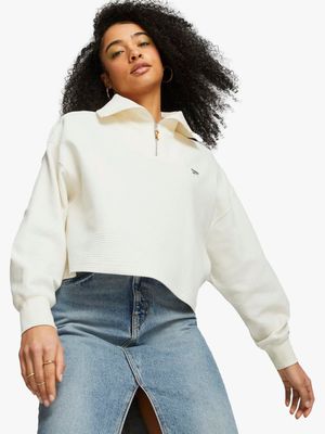 Puma Women's Downtown White Sweat Top