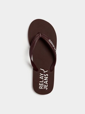 Men's Relay Jeans Classic Rubber Burgundy/White Flip Flop