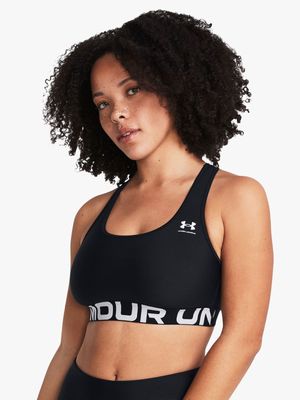 Womens Under Armour HeatGear Armour Mid Black Sports Bra