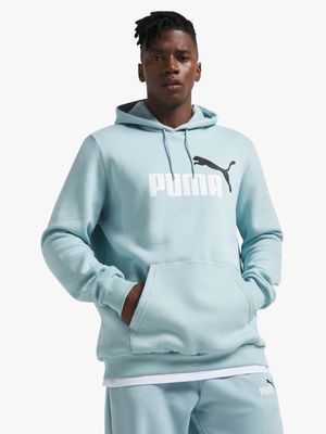 Mens Puma Essential 2 Colour Big Logo Pale Blue Hoodie