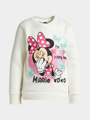 Jet Young Girls Off White Minnie Active Polyester Top