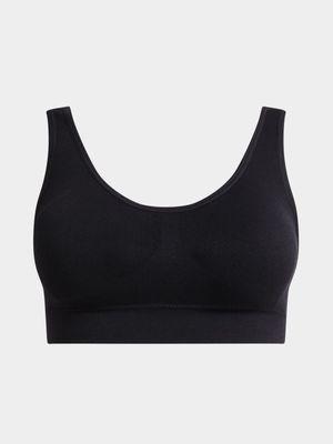 Jet Women's Single Seamless Black Bra