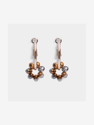 Glass Flower Drop Earrings