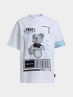 Jet Older Boys White/Light Blue Urban Explorer T-Shirt