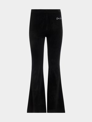 Girls Velour Kick Flare Leggings