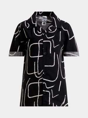 Jet Younger Boys Black/White Abstract Shirt