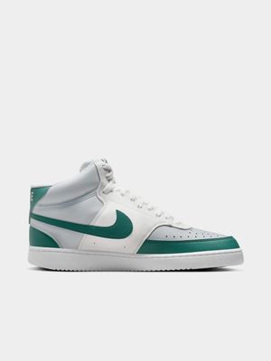 Mens Nike Court Vision Next Nature White/Green Mid Sneakers