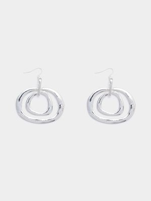 Double Organic Circles Drop Earrings