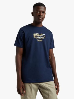 Men's Relay Jeans Slim Fit Holographic Navy T-Shirt