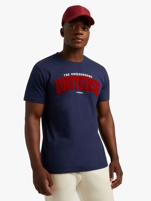 Sneaker Factory Men's Flocked Graphic Navy Top & T-Shirt