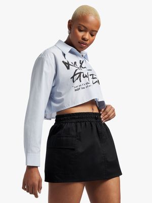 Women's Black Utility Mini Skirt