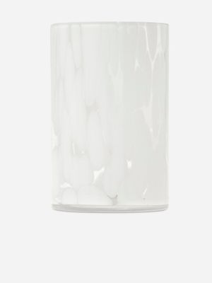 Tumbler White Speckle Glass