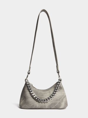 Women's Grey Wash Chain Bag