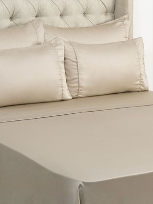 Grace Silkiest Tencel 300 Thread Count Sateen Flat Sheet Bronze