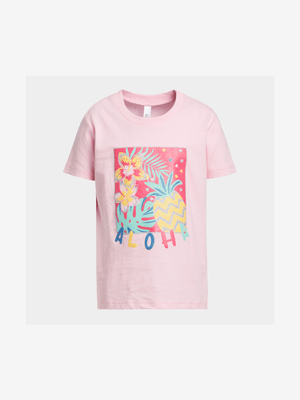 Older Girl's Pink Graphic Print T-Shirt