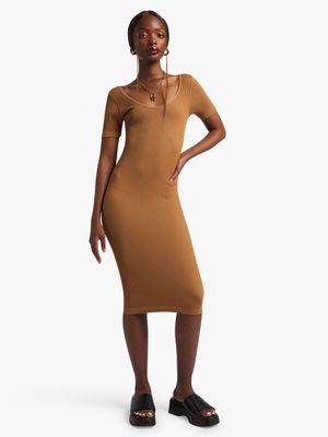 Women's Stone Seamless Scoop Neck Dress