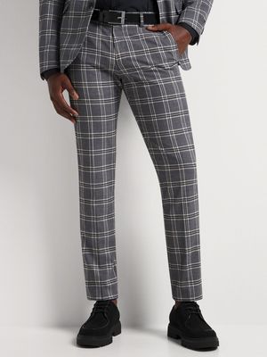 Men's Markham Skinny Multi Check Grey Melange Trouser