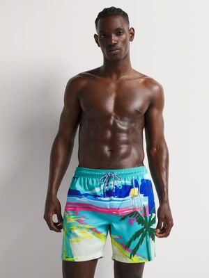 Men's Markham Resort Printed Multicolour Swimshort