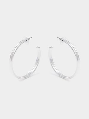 Double Barrel Hoop Earrings