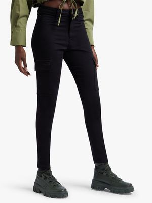 Women's Black Skinny Utility Pants