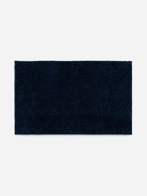 Jet Home Chenille Memory Foam Navy Bath Mat