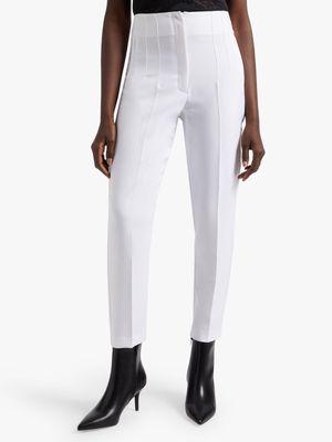 Tapered Leg Darted High Waist Pants