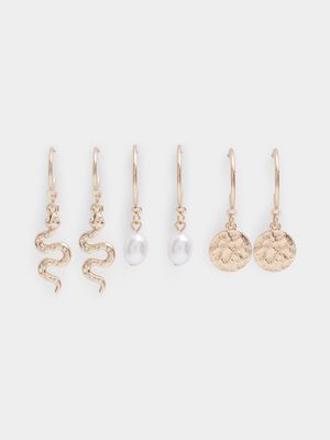 3 Pack Hoop Earrings