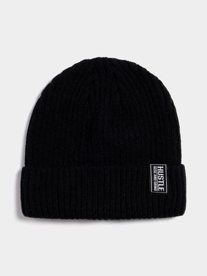 Jet Men's BlackBeanie Winter Headwear Accessory