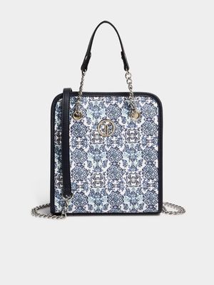 Baroque Print Mini North South Shopper Bag