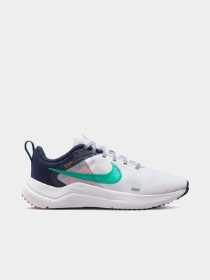 Womens Nike Downshifter 12 White/Blue Running Shoes