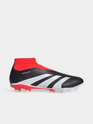 Mens adidas Predator League Laceless Black/Red FG Boots