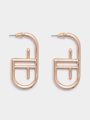 FF Logo Oval Drop Earrings